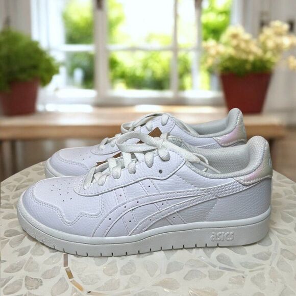 ASICS Japan S Women’s 6 White Leather Iridescent Heel 1202A292-100 NIB - Picture 5 of 10